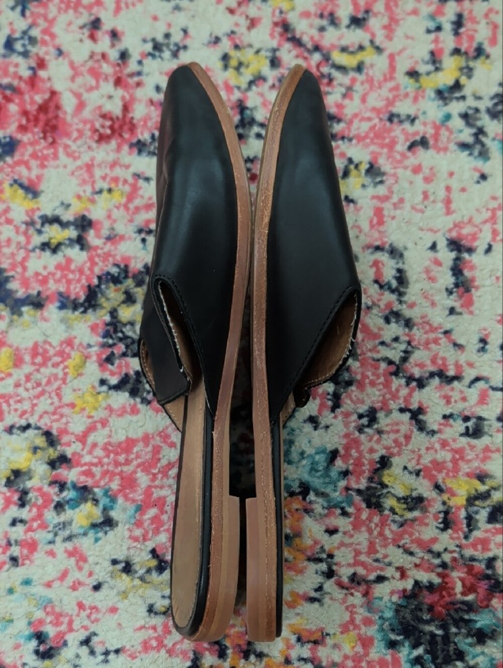 Madewell Black Pointed Leather Mules - Picture 6 of 8